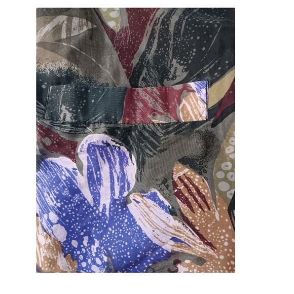 VINTAGE 80s 90s‎ Floral Silk Jacket Blazer M Artsy Tropical Career Office Work - Picture 11 of 13